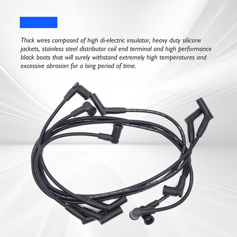 OXCANO 671-6108 Ignition Spark Plug Wires Set of 6 Compatible with Ford Mustang 2001 2002 2003 2004 V6 3.8L, Compatible with Mustang 2004 V6 3.9L-Petrol, 8MM - Image 3